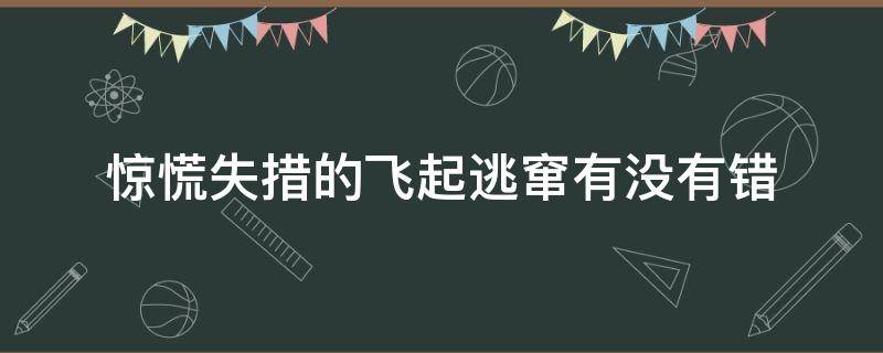 惊慌失措的飞起逃窜有没有错