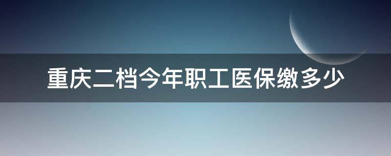 重庆二档今年职工医保缴多少