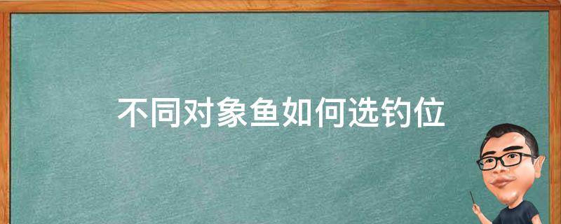 不同对象鱼如何选钓位