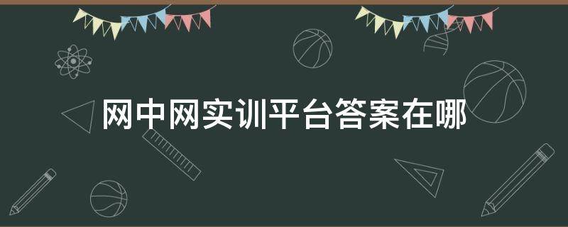 网中网实训平台答案在哪