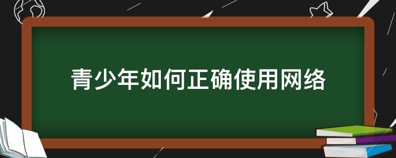 青少年如何正确使用网络