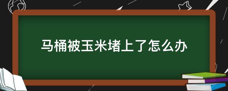 马桶被玉米堵上了怎么办