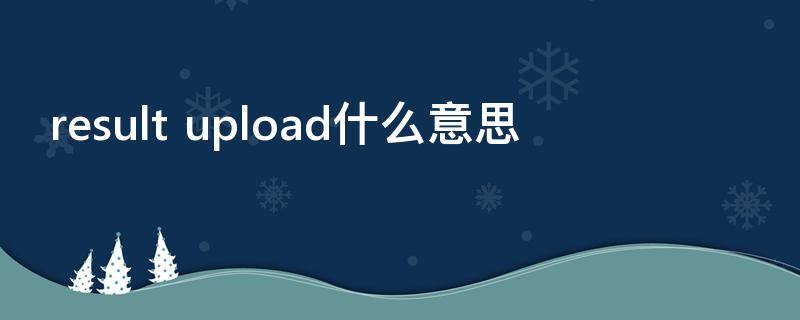 result upload什么意思