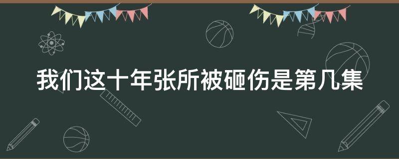 我们这十年张所被砸伤是第几集