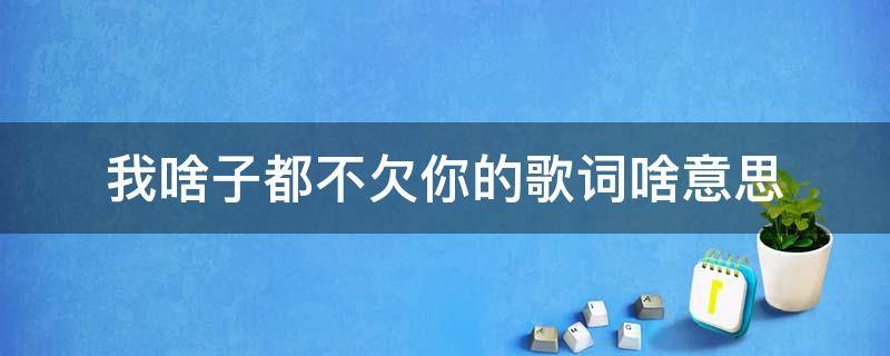 我啥子都不欠你的歌词啥意思