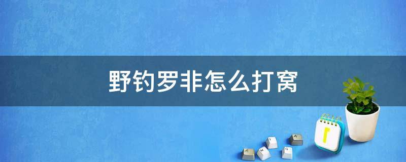 野钓罗非怎么打窝