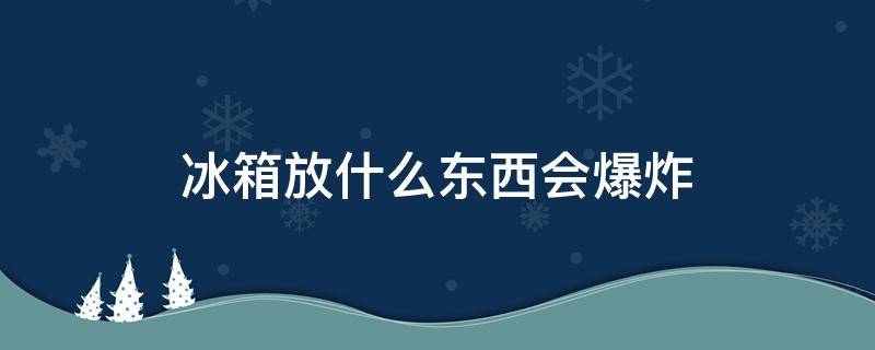 冰箱放什么东西会爆炸