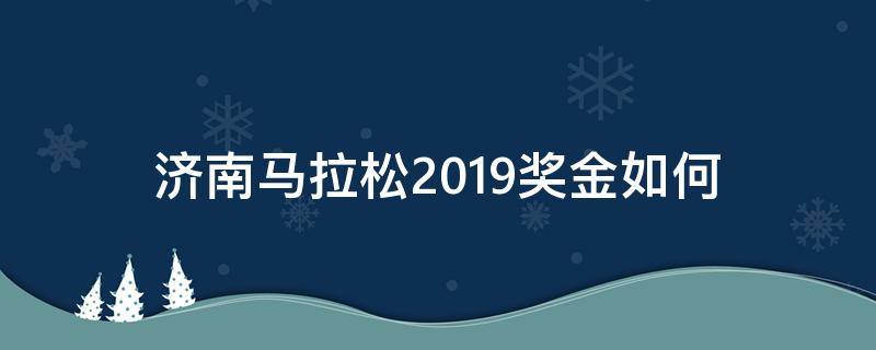 济南马拉松2019奖金如何