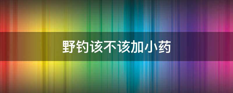 野钓该不该加小药