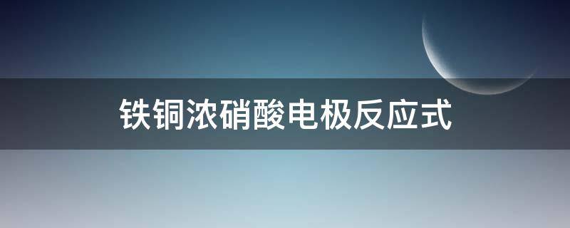 铁铜浓硝酸电极反应式