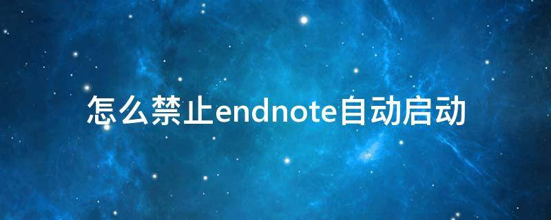 怎么禁止endnote自动启动