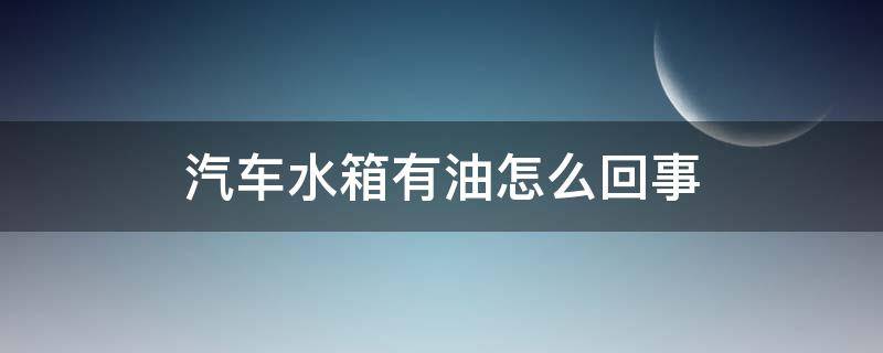 汽车水箱有油怎么回事