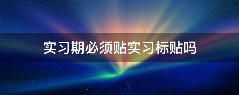 实习期必须贴实习标贴吗