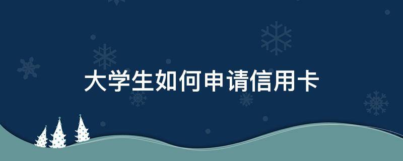 大学生如何申请信用卡