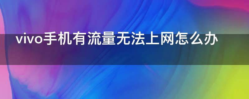 vivo手机有流量无法上网怎么办