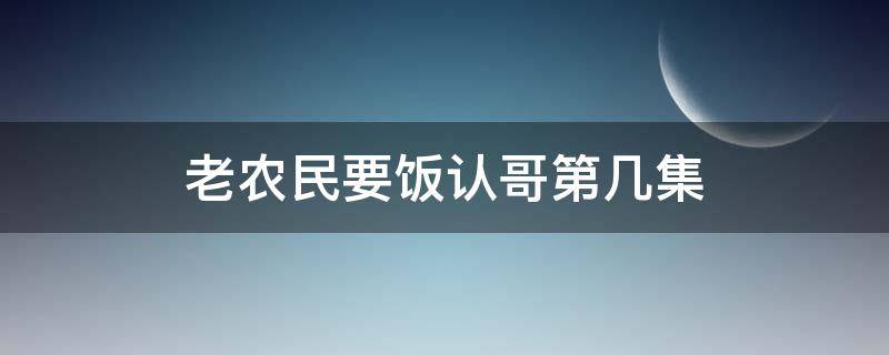 老农民要饭认哥第几集