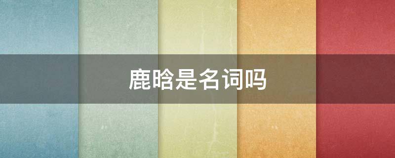 鹿晗是名词吗