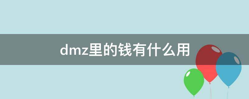 dmz里的钱有什么用