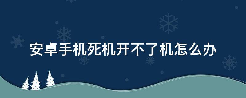 安卓手机死机开不了机怎么办