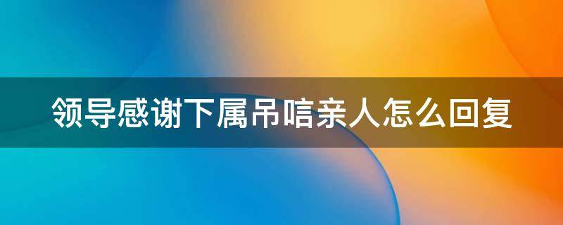 领导感谢下属吊唁亲人怎么回复