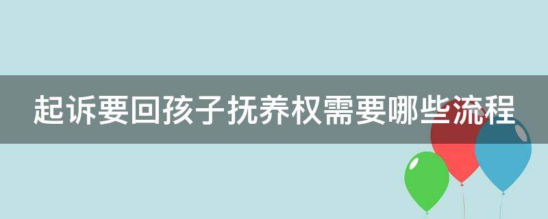 起诉要回孩子抚养权需要哪些流程