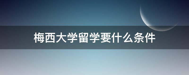 梅西大学留学要什么条件