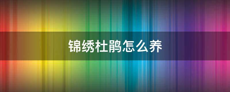 锦绣杜鹃怎么养