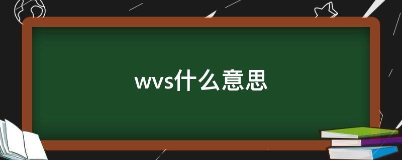 wvs什么意思