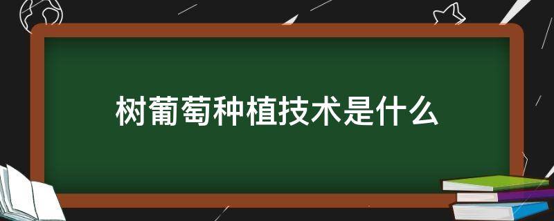 树葡萄种植技术是什么