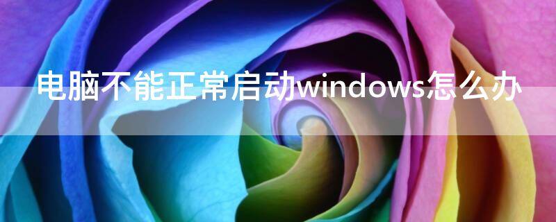 电脑不能正常启动windows怎么办